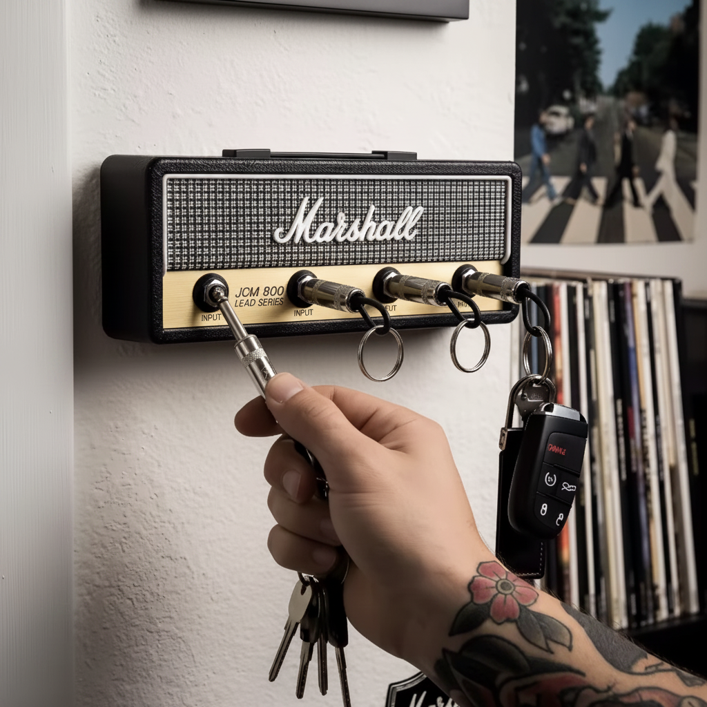 Marshall Amp Schlüsselhalter – Hand steckt Klinkenstecker ein